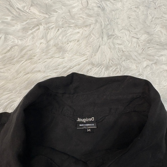 Desigual Cropped Heart Pocket Shirt Black - Picture 4 of 6